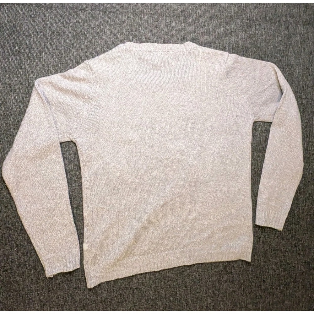 Karen Scott‎ Christmas Cats Sweater 3D Gray Knit Grandmacore Women's Large L - Picture 6 of 7